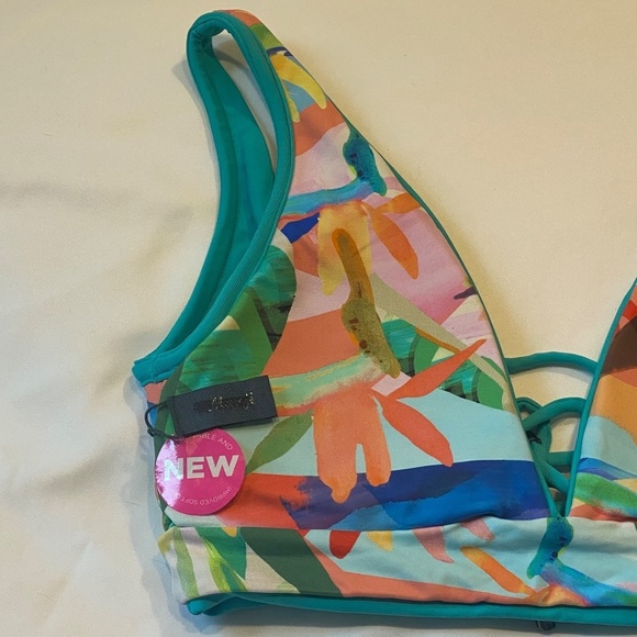 New! Maaji reversible aquatic allure bikini top tropical floral 14447 - Picture 7 of 16
